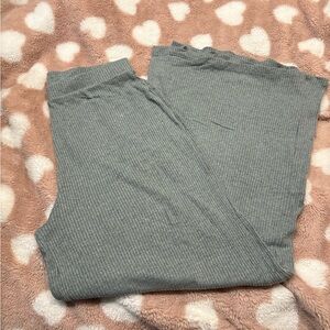 Zenana Gray/Green Ribbed Knit Pants